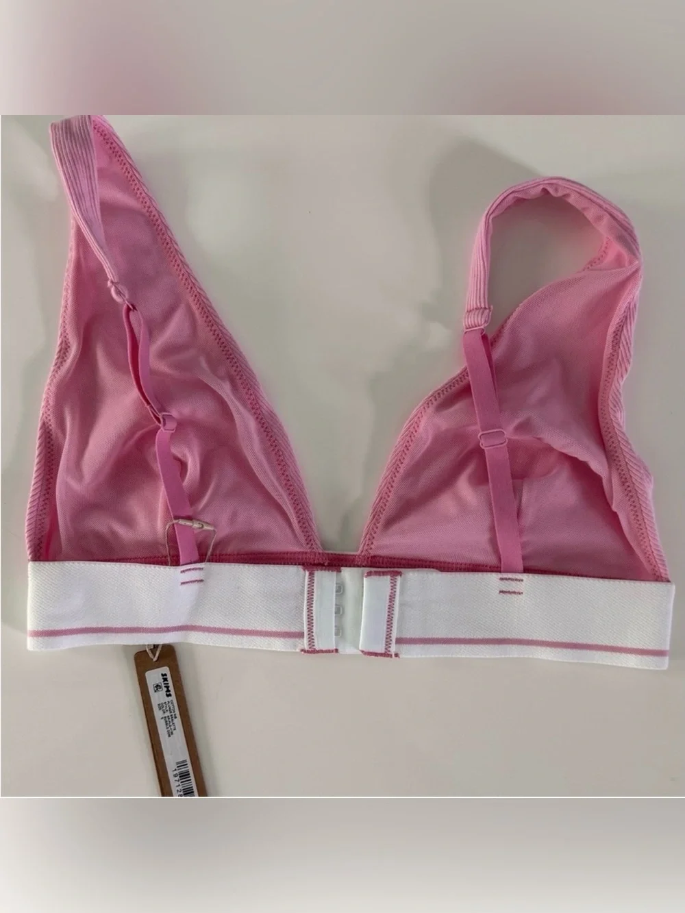 SKIMS 🩷 Plunge Cotton Bra Bralette Ribbed triangle | Small | NWT